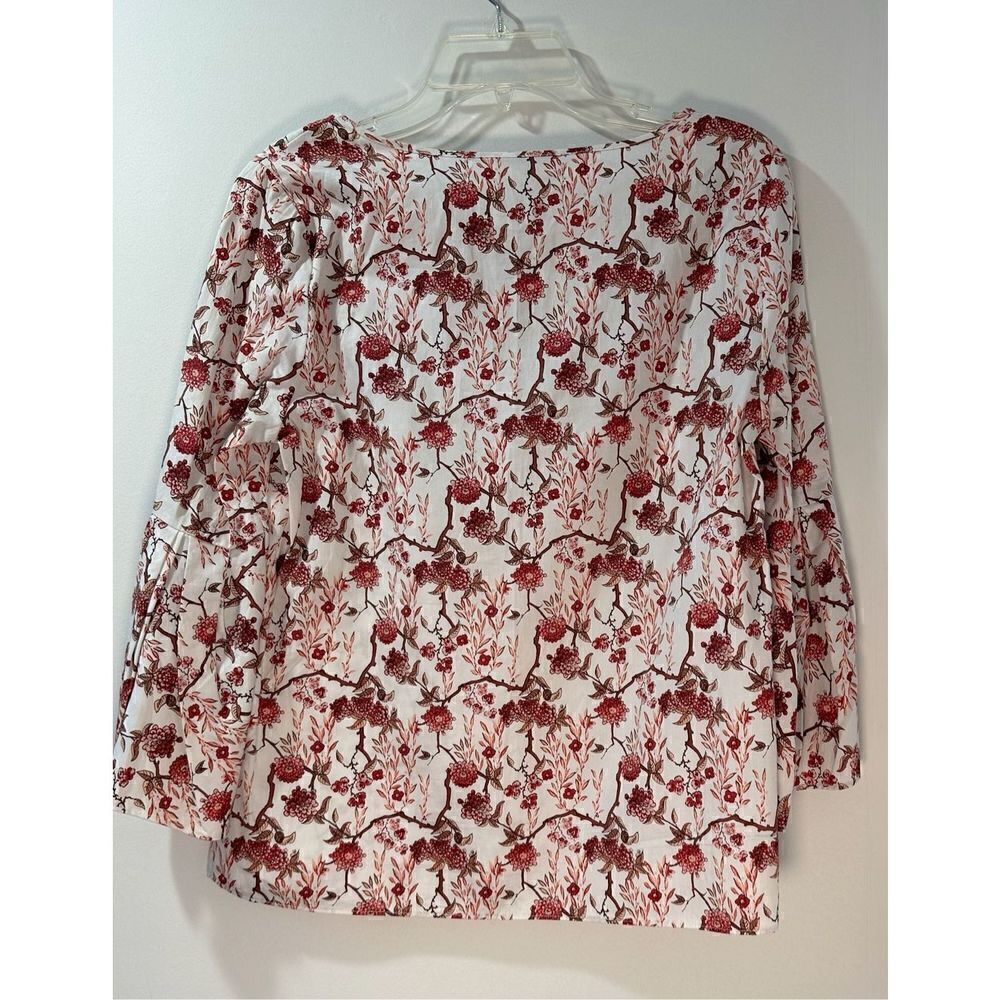 Jane & Delancey womens white pink floral 3/4 bell sleeve top Small NWT. #40-1017 - Picture 2 of 5